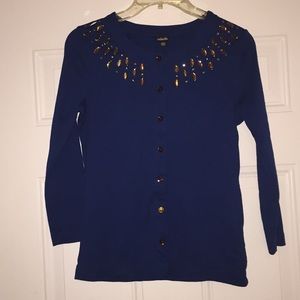Rafaella Woman’s Royal Blue Beaded Cardigan.